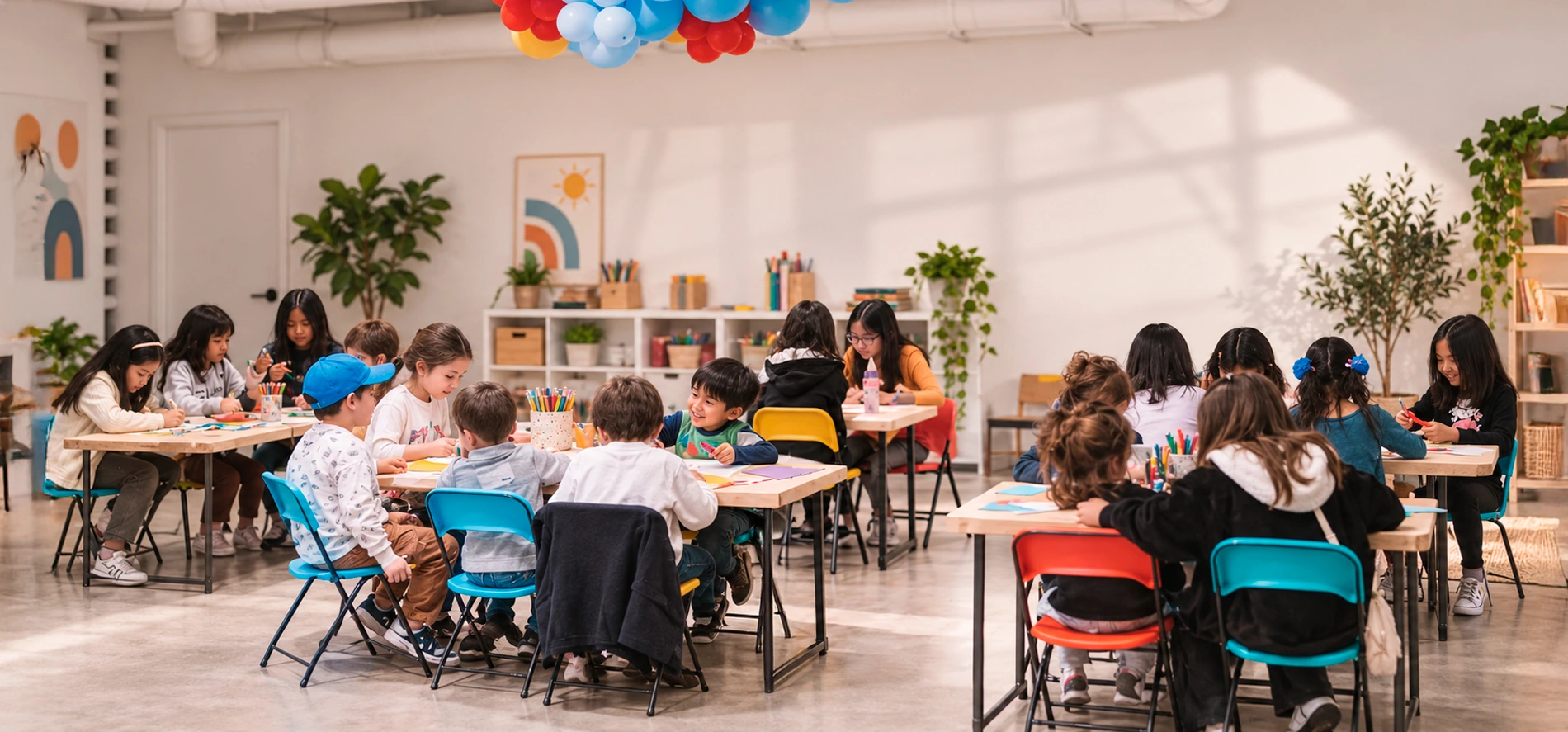 Niños en el salón de Mosaic Kids